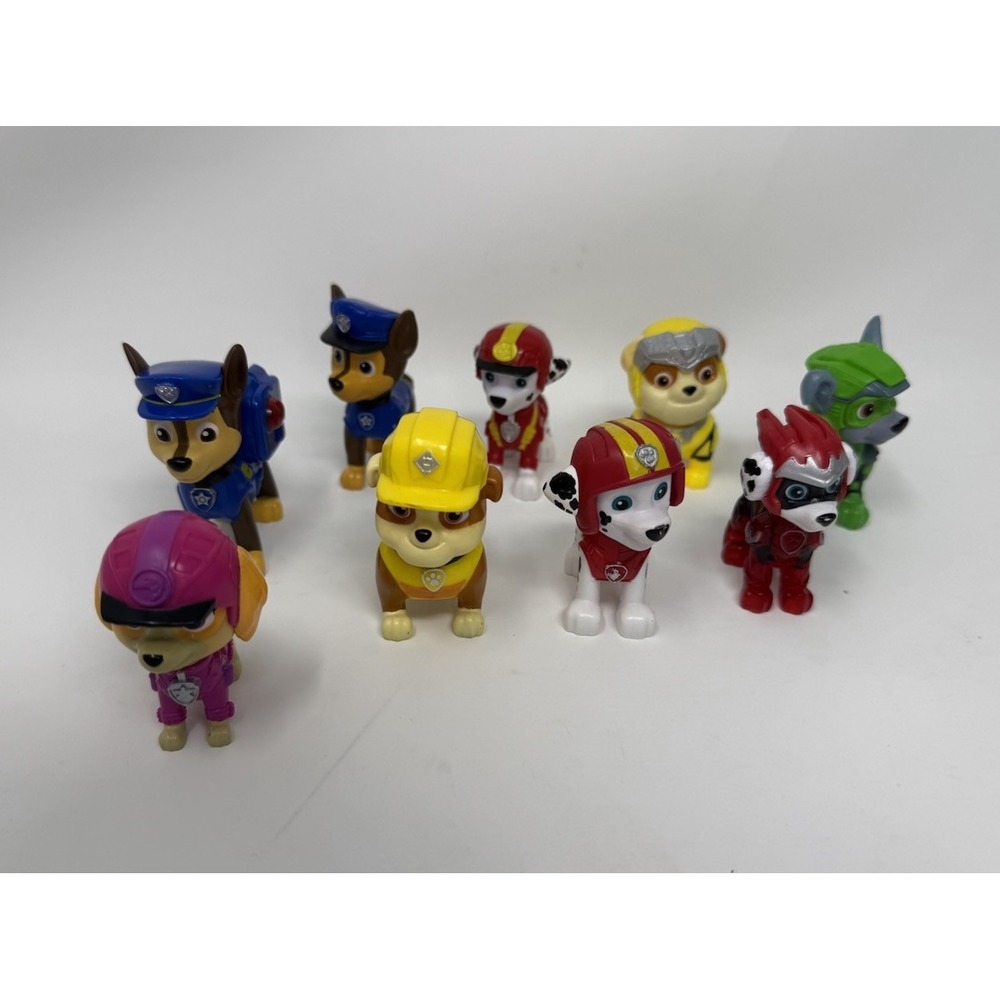 Paw Patrol Toy Action Figures Spin Master Marshall Skye Rubble Chase Lot of 9